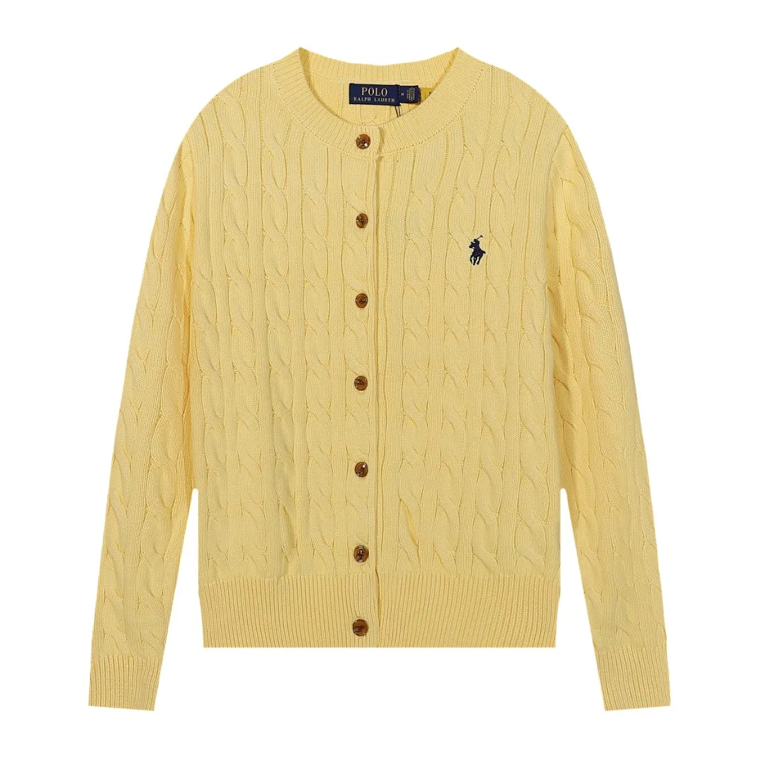 P230 The highest quality in the market, you can scan the code. Import and export version Lauren Ralph Lauren cardigan embroidered sweater. 100% pure cotton yarn wool. Shrunk. Guaranteed no pilling. No deformation. Size: XS S M L. Color: black, off-white, gray, khaki, pink, yellow, red.